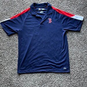 Boston Red Sox Polo Mens Large Navy Blue, Red, White Official MLB Polo Shirt